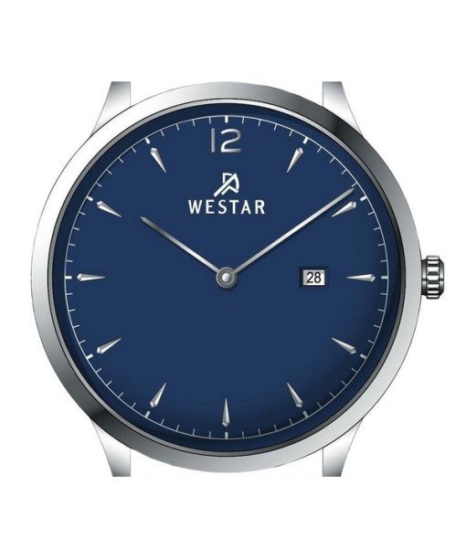 Westar プロファイル レザー ストラップ ブルー ダイヤル クォーツ 50217STN124 メンズ腕時計