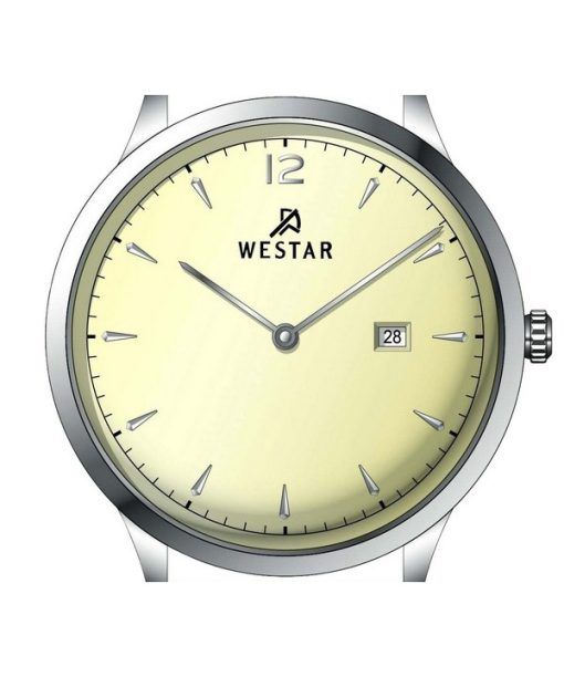 Westar プロファイル レザー ストラップ ライト シャンパン ダイヤル クォーツ 50217STN182 メンズ腕時計