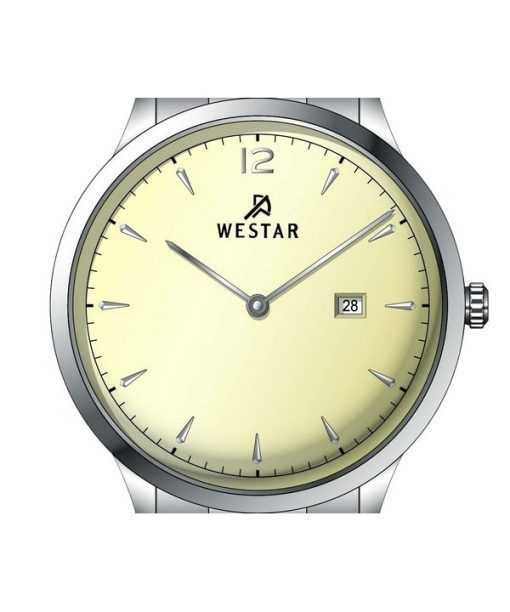 Westar プロファイル ステンレススチール ライト シャンパン ダイヤル クォーツ 50218STN102 メンズ腕時計