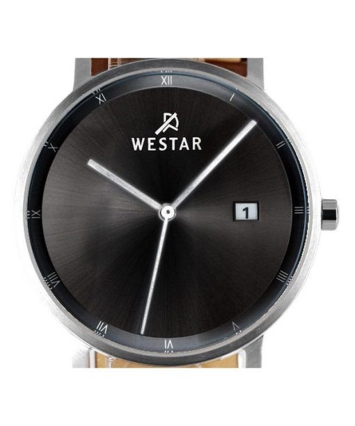 Westar プロファイル レザー ストラップ ブラック ダイヤル クォーツ 50221STN103 メンズ腕時計