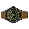 Westar プロファイル レザー ストラップ グリーン ダイヤル クォーツ 50228BBN885 メンズ腕時計