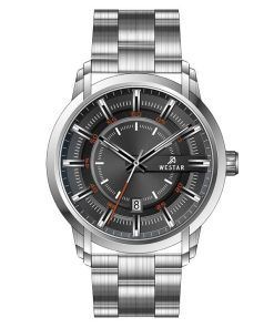 Westar プロファイルステンレススチールブラックダイヤルクォーツ 50229STN803 メンズ腕時計