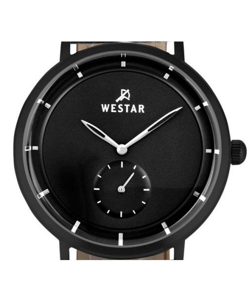 Westar プロファイル レザー ストラップ ブラック ダイヤル クォーツ 50246BBN103 メンズ腕時計