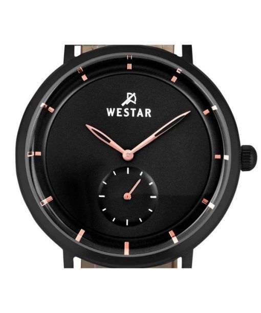 Westar プロファイル レザー ストラップ ブラック ダイヤル クォーツ 50246BBN603 メンズ腕時計