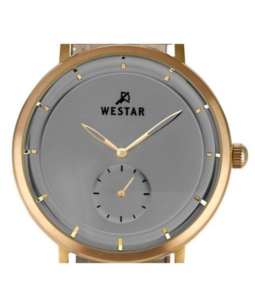 Westar プロファイル レザー ストラップ グレー ダイヤル クォーツ 50246BZZ186 メンズ腕時計