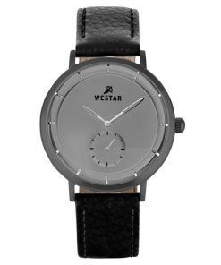 Westar プロファイル レザー ストラップ グレー ダイヤル クォーツ 50246GGN106 メンズ腕時計