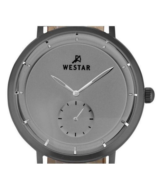Westar プロファイル レザー ストラップ グレー ダイヤル クォーツ 50246GGN106 メンズ腕時計
