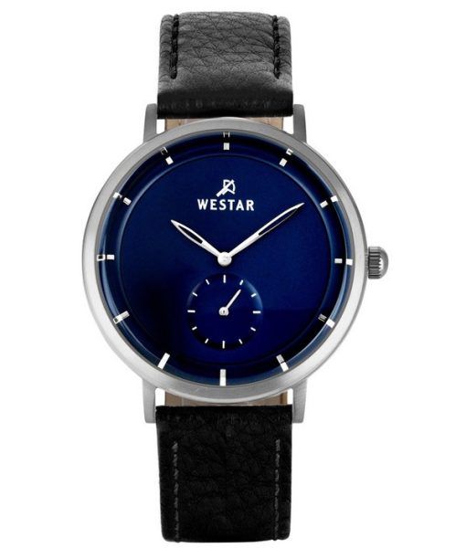 Westar プロファイル レザー ストラップ ブルー ダイヤル クォーツ 50246STN104 メンズ腕時計