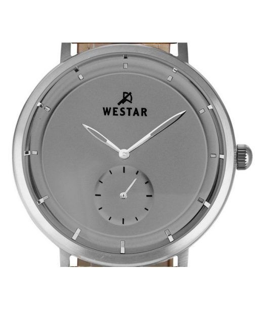 Westar プロファイル レザー ストラップ グレー ダイヤル クォーツ 50246STN186 メンズ腕時計