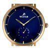 Westar プロファイル ゴールド トーン ステンレススチール ブルー ダイヤル クォーツ 50247BZZ104 メンズ腕時計