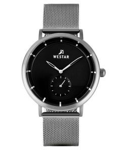 Westar プロファイルステンレススチールブラックダイヤルクォーツ 50247STN103 メンズ腕時計