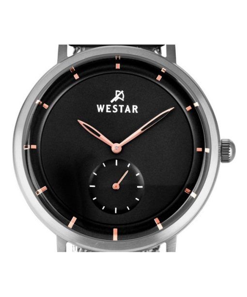 Westar プロファイルステンレススチールブラックダイヤルクォーツ 50247STN603 メンズ腕時計