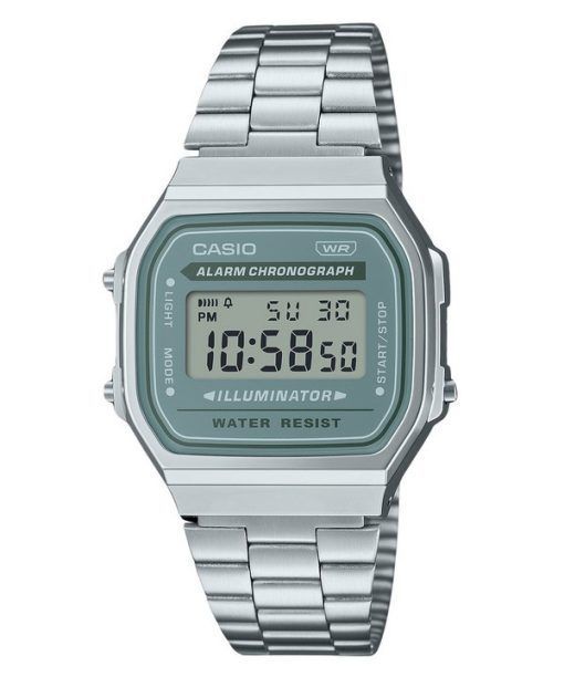 カシオ ヴィンテージ デジタル ステンレススチール ブレスレット クォーツ A168WA-3A メンズ腕時計