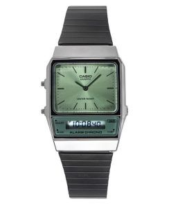 カシオ ヴィンテージ アナログ デジタル ステンレススチール グリーン ダイヤル クォーツ AQ-800ECGG-3A メンズ腕時計