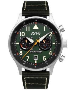 AVI-8 ホーカー ハリケーン キャリー デュアル タイム マービル グリーン ダイヤル クォーツ AV-4088-02 メンズ腕時計 ja