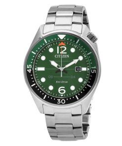 シチズン エコドライブ ステンレススチール グリーン ダイヤル AW1715-86X 100M メンズ腕時計