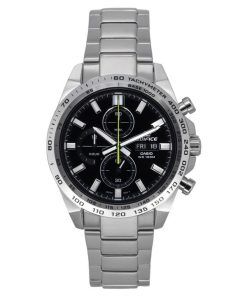 カシオ エディフィス スタンダード クロノグラフ ステンレススチール ブラック ダイヤル クォーツ EFR-574D-1A 100M メンズ腕時計