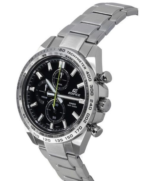 カシオ エディフィス スタンダード クロノグラフ ステンレススチール ブラック ダイヤル クォーツ EFR-574D-1A 100M メンズ腕時計