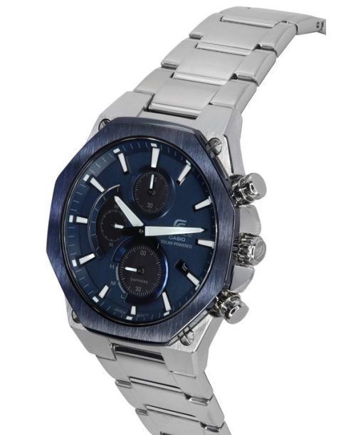カシオ エディフィス アナログ スリム ライン サファイア クリスタル クロノグラフ ブルー ダイヤル ソーラー EFS-S570DB-2A 100M メンズ腕時計