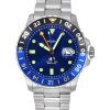フォッシル ブルー GMT ステンレススチール ブルー ダイヤル クォーツ FS5991 100M メンズ腕時計