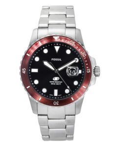 Fossil Blue Dive ステンレススチール ブラック ダイヤル クォーツ FS6013 100M メンズ腕時計