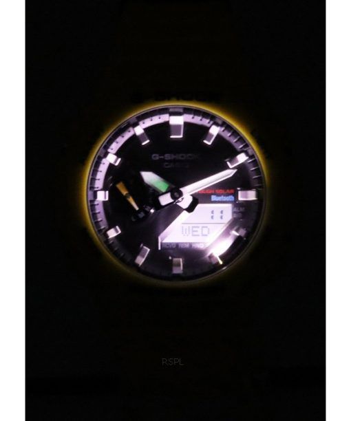 カシオ G ショック モバイル リンク アナログ デジタル イエロー 樹脂 ストラップ ブラック ダイヤル ソーラー GA-B2100C-9A 200M メンズ腕時計