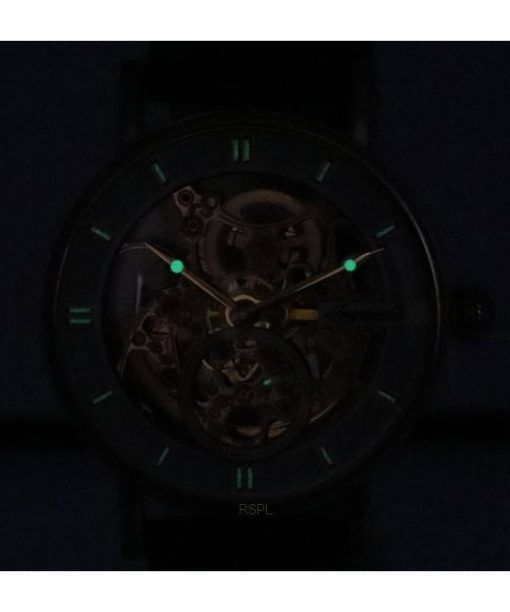 Ingersoll ザ ヘラルド レザー ストラップ ローズゴールド スケルトン ダイヤル 自動巻き I00401B メンズ腕時計