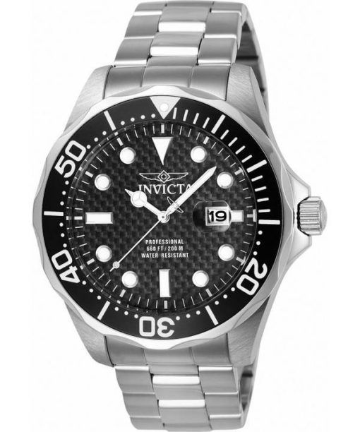 Invicta Pro Diver Black Dial Quartz Diver&#39,s 12562 200M メンズ腕時計 ja