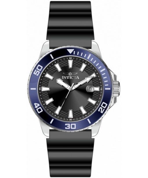 インヴィクタ プロ ダイバー シリコン ストラップ ブラック ダイヤル クォーツ 46089 メンズ腕時計