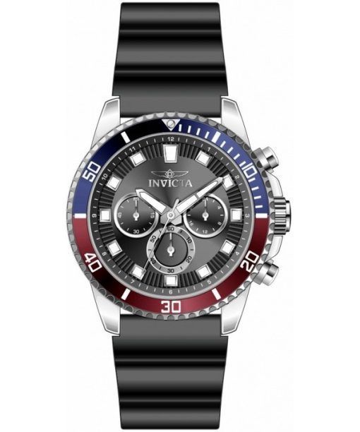 インヴィクタ プロ ダイバー クロノグラフ シリコン ストラップ ブラック ダイヤル クォーツ 46119 メンズ腕時計