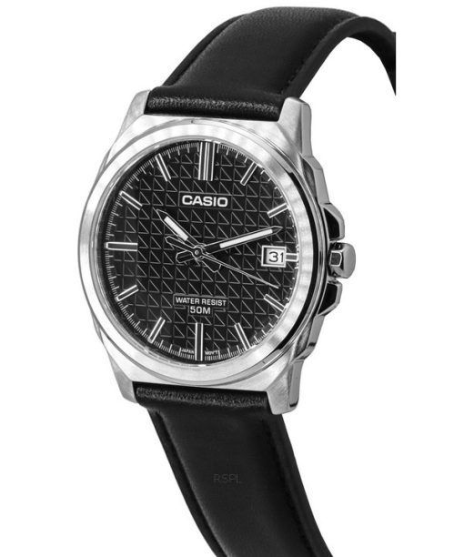 カシオ スタンダード アナログ レザー ストラップ ブラック ダイヤル クォーツ MTP-E720L-1A メンズ腕時計