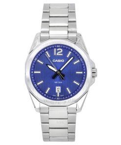 カシオ スタンダード アナログ ステンレススチール ブルー ダイヤル クォーツ MTP-E725D-2A メンズ腕時計