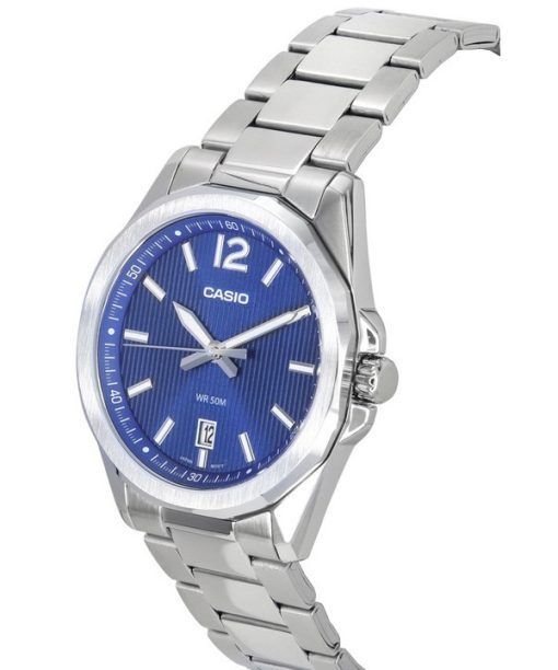カシオ スタンダード アナログ ステンレススチール ブルー ダイヤル クォーツ MTP-E725D-2A メンズ腕時計