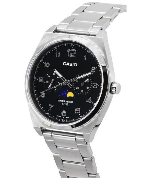 カシオ スタンダード アナログ ムーンフェイズ ブラック ダイヤル クォーツ MTP-M300D-1A MTPM300D-1 メンズ腕時計