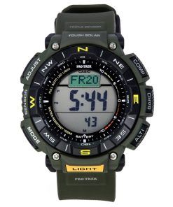 カシオ プロ トレック デジタル グリーン バイオベース樹脂ストラップ タフ ソーラー PRG-340-3 100M メンズ腕時計
