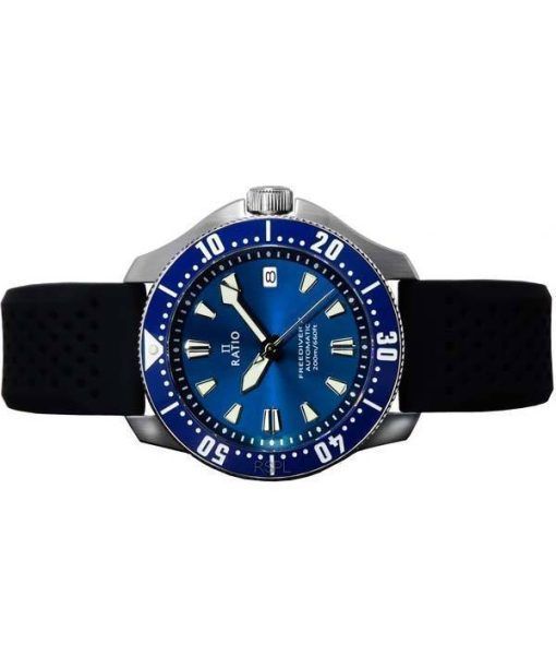 レシオ フリーダイバー X オーシャン ブルー ブルー セラミック インレイ付き自動 RTX003 200 M メンズ腕時計 ja