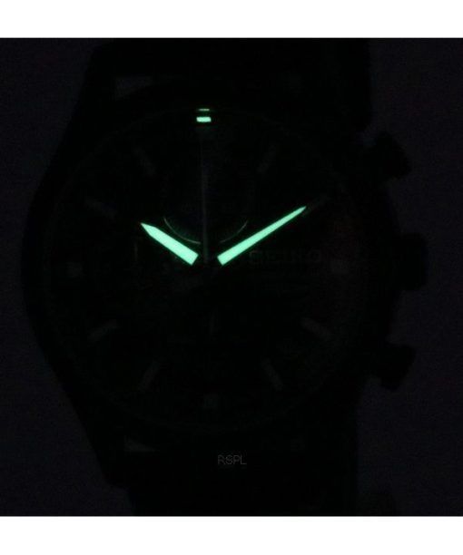 セイコー コンセプチュアル クロノグラフ ナイロン ストラップ ブラック ダイヤル クォーツ SSB421P1 100M メンズ腕時計