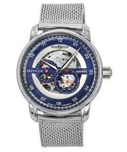 ツェッペリン 新しいキャプテンズ ライン ステンレススチール ブルー スケルトン ダイヤル自動巻き 8664M3 メンズ腕時計