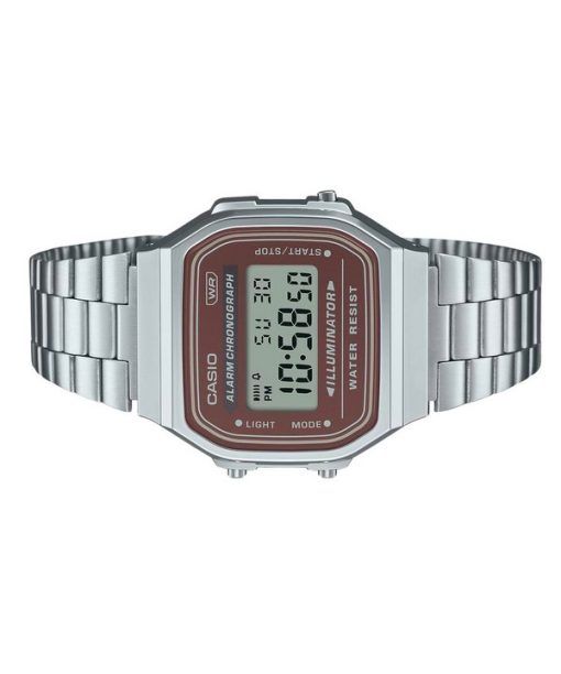 カシオ ヴィンテージ デジタル ステンレススチール ブレスレット クォーツ A168WA-5A メンズ腕時計