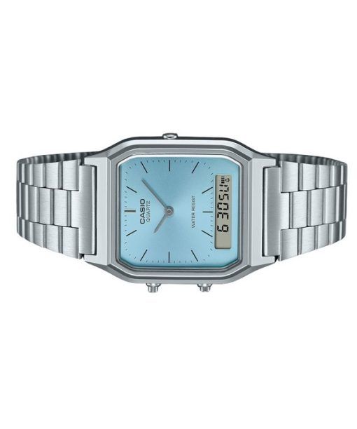 カシオ ヴィンテージ アナログ デジタル ターコイズ ブルー ダイヤル クォーツ AQ-230A-2A1 レディース腕時計