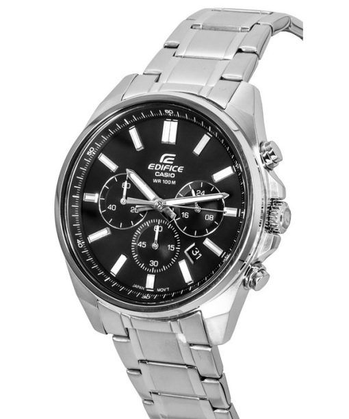 カシオ エディフィス スタンダード クロノグラフ ステンレススチール ブラック ダイヤル クォーツ EFV-650D-1A 100M メンズ腕時計