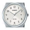 カシオ スタンダード アナログ ステンレススチール ホワイト ダイヤル クォーツ MTP-B145D-7B メンズ腕時計