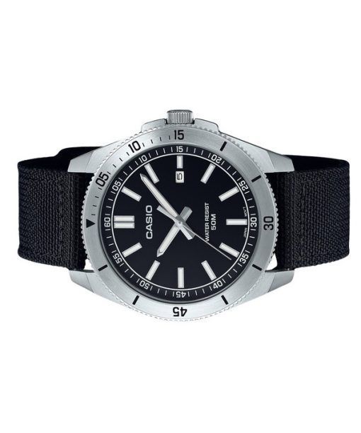 カシオ スタンダード アナログ クロスストラップ ブラック ダイヤル クォーツ MTP-B155C-1E メンズ腕時計