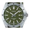 カシオ スタンダード アナログ クロスストラップ グリーン ダイヤル クォーツ MTP-B155C-3E メンズ腕時計