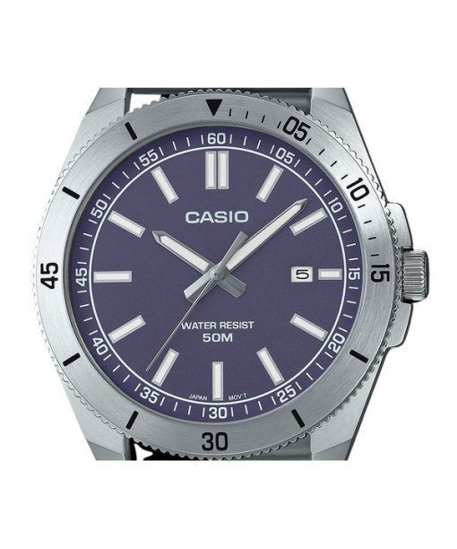 カシオ スタンダード アナログ ステンレススチール ブルー ダイヤル クォーツ MTP-B155D-2E メンズ腕時計