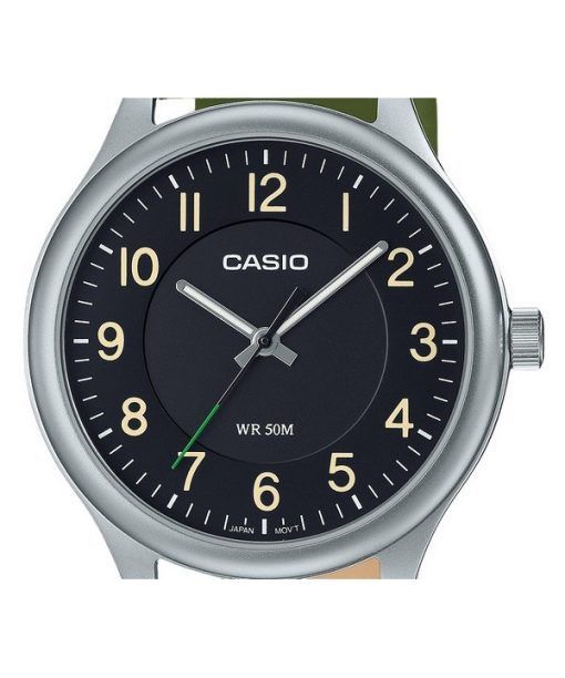 カシオ スタンダード アナログ レザー ストラップ ブラック ダイヤル クォーツ MTP-B160L-1B1 メンズ腕時計