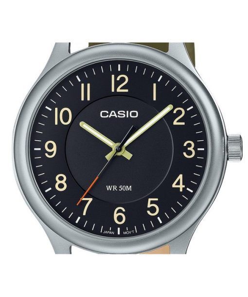カシオ スタンダード アナログ レザー ストラップ ブラック ダイヤル クォーツ MTP-B160L-1B2 メンズ腕時計
