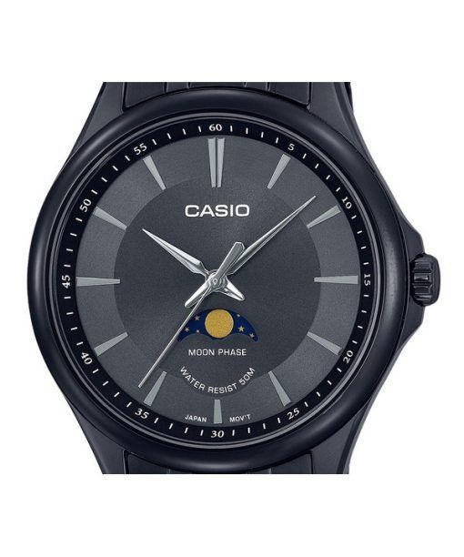 カシオ スタンダード アナログ ムーンフェイズ ブラック ダイヤル クォーツ MTP-M100B-1A メンズ腕時計