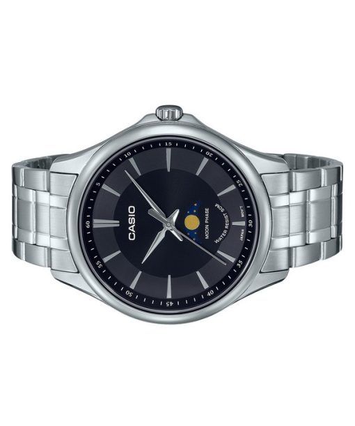 カシオ スタンダード アナログ ムーンフェイズ ブラック ダイヤル クォーツ MTP-M100D-1A メンズ腕時計