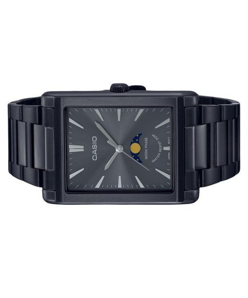 カシオ スタンダード アナログ ムーンフェイズ ステンレススチール ブラック ダイヤル クォーツ MTP-M105B-1A メンズ腕時計